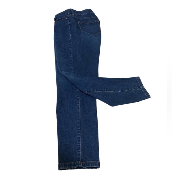 JONES NEW YORK High Waist Straight Leg Stretch Denim & Waistband Blue Je… - Picture 2 of 9
